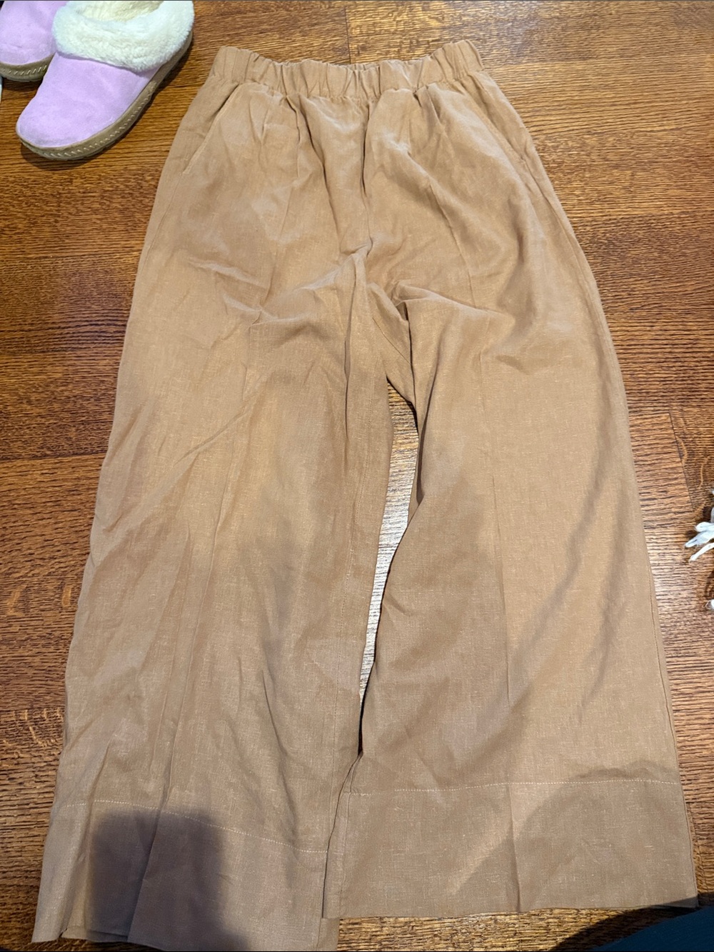 Stateside tan wide leg linen pants